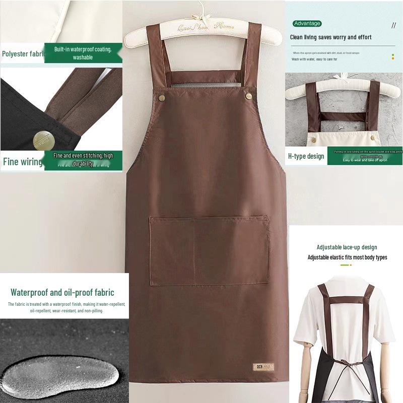 Custom Waterproof, Oil-Proof H-Type PVC Apron with Thick Straps and Logo Printing, Ideal for Kitchen Use and Gifts