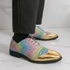 Men Derbys Gold Color Wedding Dress Dance Shoes Leather Shoes Business Formal Shoes Tuxedo Prom Blazers Shoes Large Size