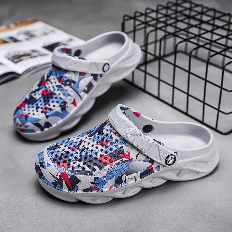 Thick Soled Slippers, Men's Quick Drying Non Slip Casual Sandals with Drainage Holes Beach Walking Shoes Surfing/kayaking/summer