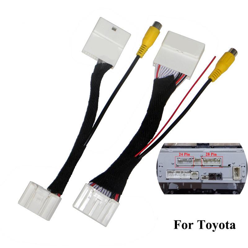 28Pin+24Pin Camera Adapter Cable For Toyota Avalon Prius Land Cruiser 2016-2018