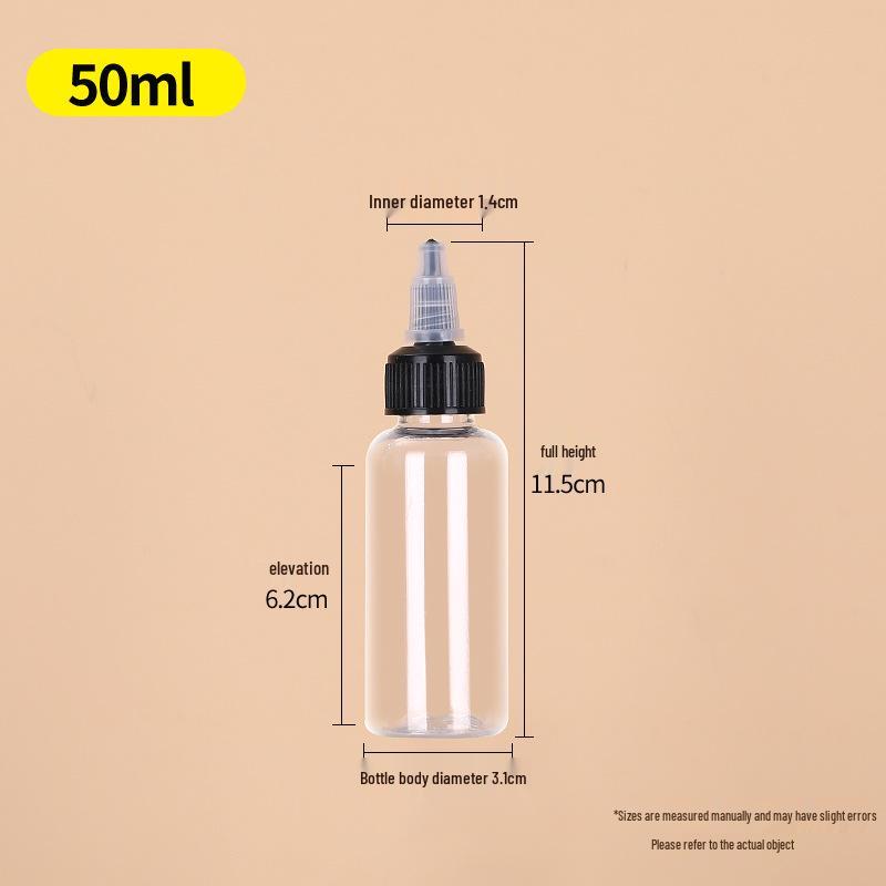 Transparent PET Squeeze Bottle with Pointed Mouth - Available in 30ml, 100ml, and 500ml Sizes