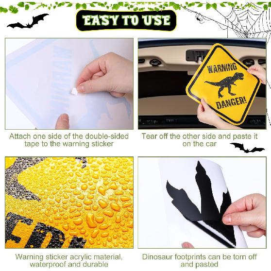 Halloween Trunk Or Treat Car Decorations Kit For SUV - Dinosaur Archway Garage Decor Banners With Party Decoration Sign For Theme Party Supplies