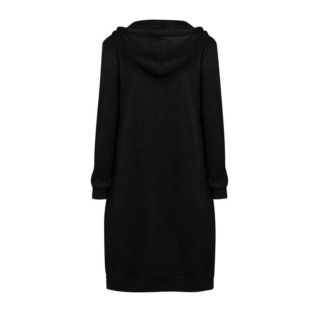 Women's Loose Zipper Cardigan Sweatshirt Long Jacket