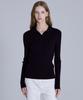 BASIC HOUSE Women'S Collared Long-Sleeve Sweater Navy Lykt7203