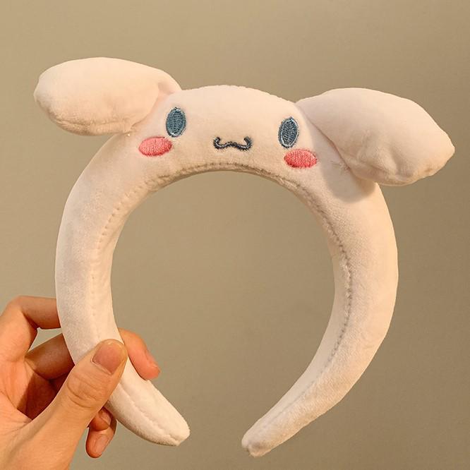 Sanrio Cinnamoroll & My Melody Cute Cartoon Plush Makeup Headband & Hair Clip Set for Women