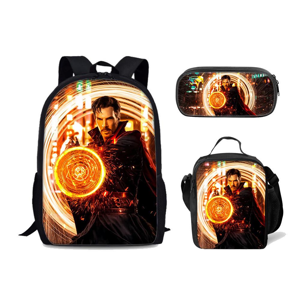 Doctor Strange 2 Multiverse Backpack Lunch Bag Pencil Case Student School Set For Teens
