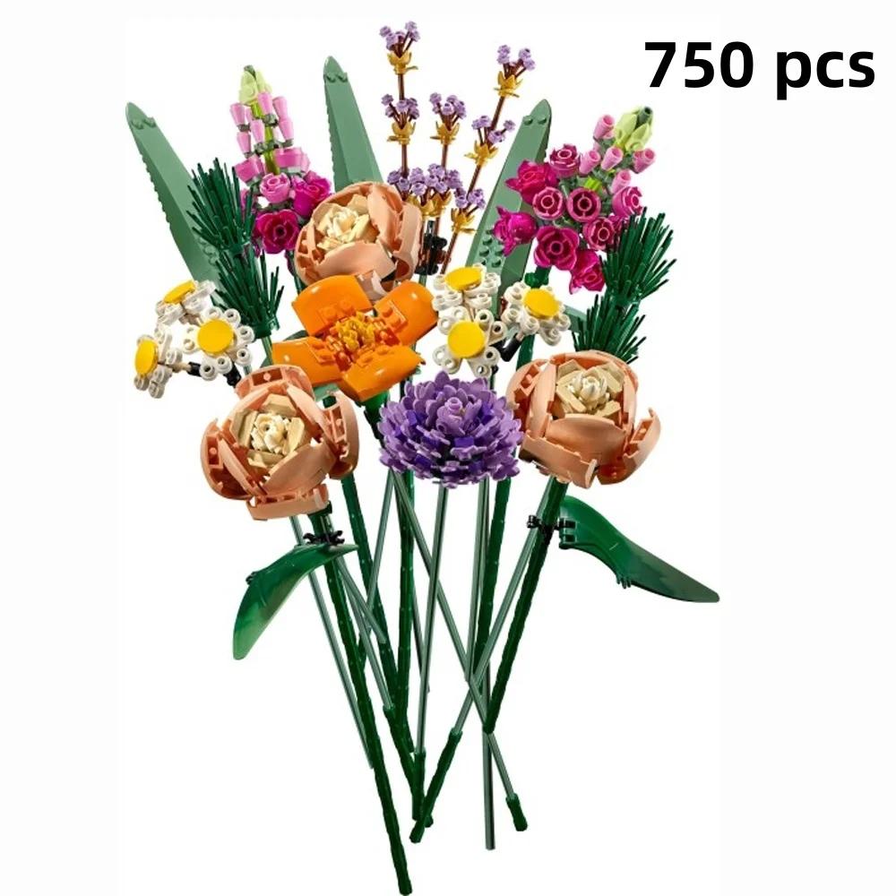 Style Rose Flower Building Blocks - Mood-Enhancing Assembly Experience, Home Desk Decoration, Perfect Gift for Valentine's Day