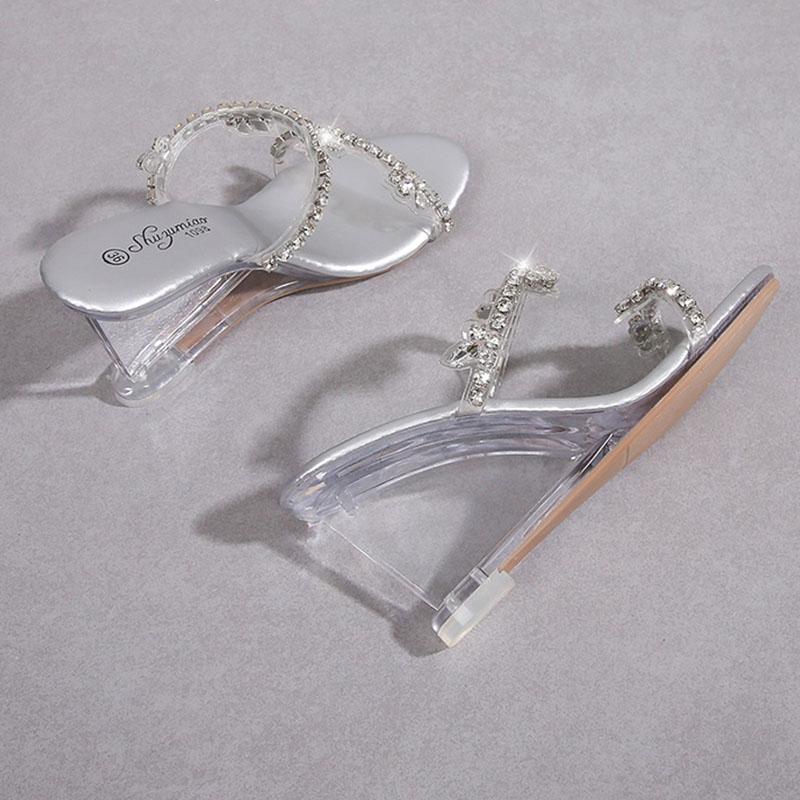 Toc cu pană Strasuri Club de noapte Tocuri înalte Pantofi simpli de damă Pantofi de dans podium Crystal Seria 1098 Toc 8 cm LFD