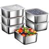 3/6/10PCS Refrigerator Food Storage Box Portable Food Freshness Preservation Box Picnic Box Stainless Steel Food Container