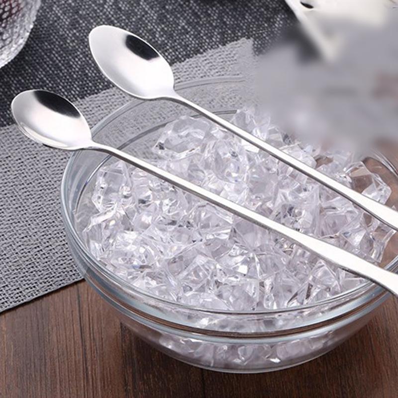 1pc Creative Stainless Steel Long Handle Coffee Spoon Stirring Ice Spoon