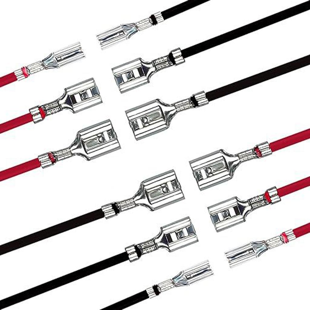 30Pcs 2.8/4.8/6.3mm Female Speaker Wire Connector with Insulating Sleeves Spade Crimp Terminal Quick Splice Connector