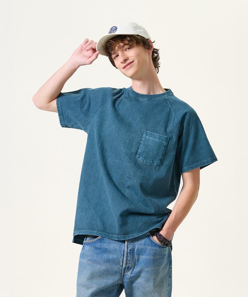 Guson Pigment-Dyed Heavy Cotton Pocket Short Sleeve T-Shirt Collection