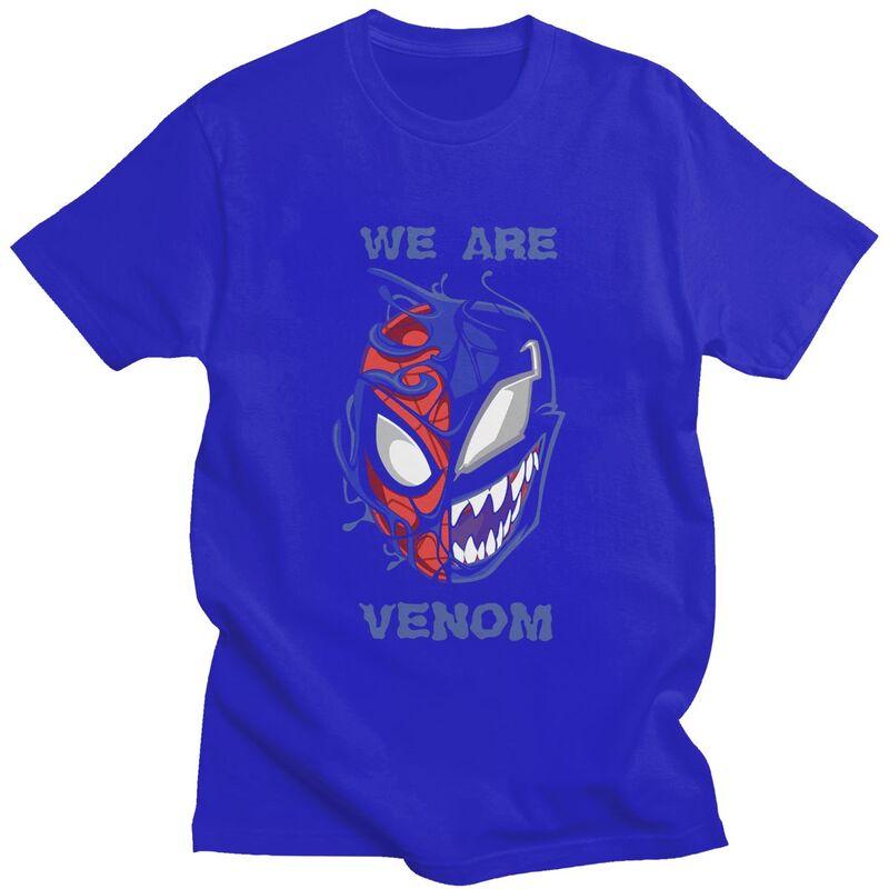 Custom Comic Venom Animes T Shirt for Men 100% Cotton Tshirt Tee T-shirts Slim Fit Clothing
