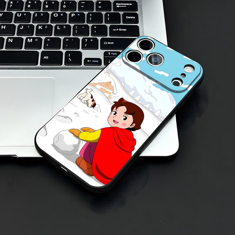 Heidi Cartoon Phone Case For IPhone 17 Air 16 E Pro Max 15 14 13 Mini 12 Pro 11 Max Plus Black Soft Shell