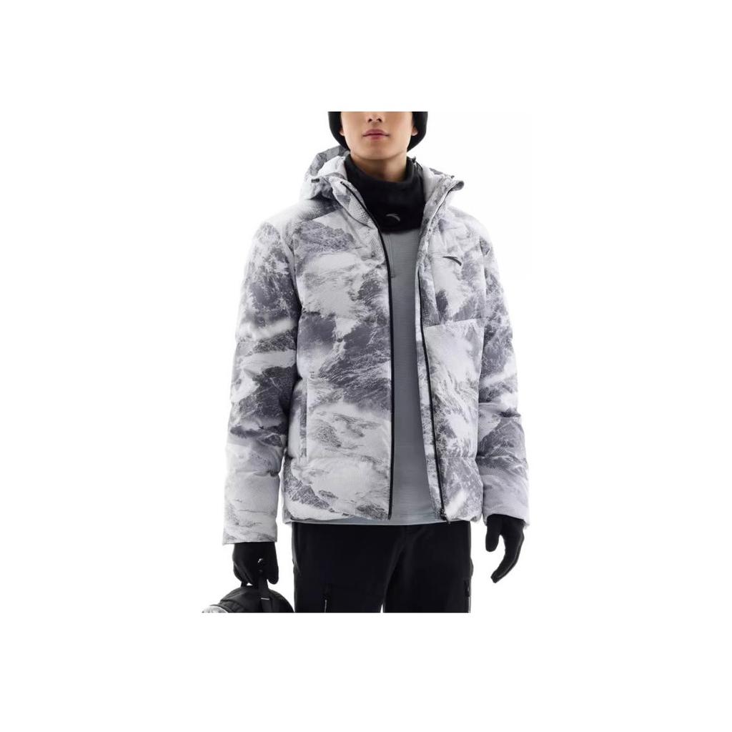 Anta Snow Shell Four Defense Technology White Duck Down Quick Warm Waterproof Windproof Oil Stain Resistant Warm Hooded Down Jacket 952447901-4