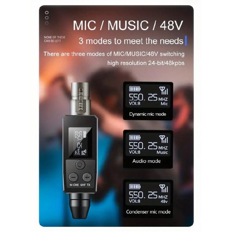 Convenient Wireless Microphone System Converter Built in 1000MAh Battery