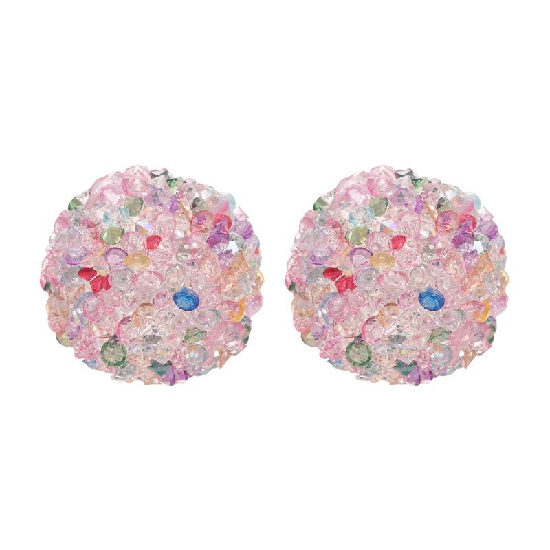 Pink candy love stud earrings women's unique design earrings simple earrings