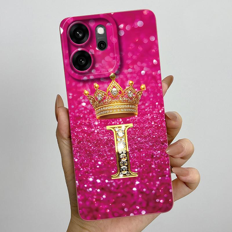 Case For Oppo Reno 14 FS Reno14 F S 14F 14FS 5G Phone Case Crown Letters Shockproof Soft TPU Cover Reno14FS Reno14F Shell Capa