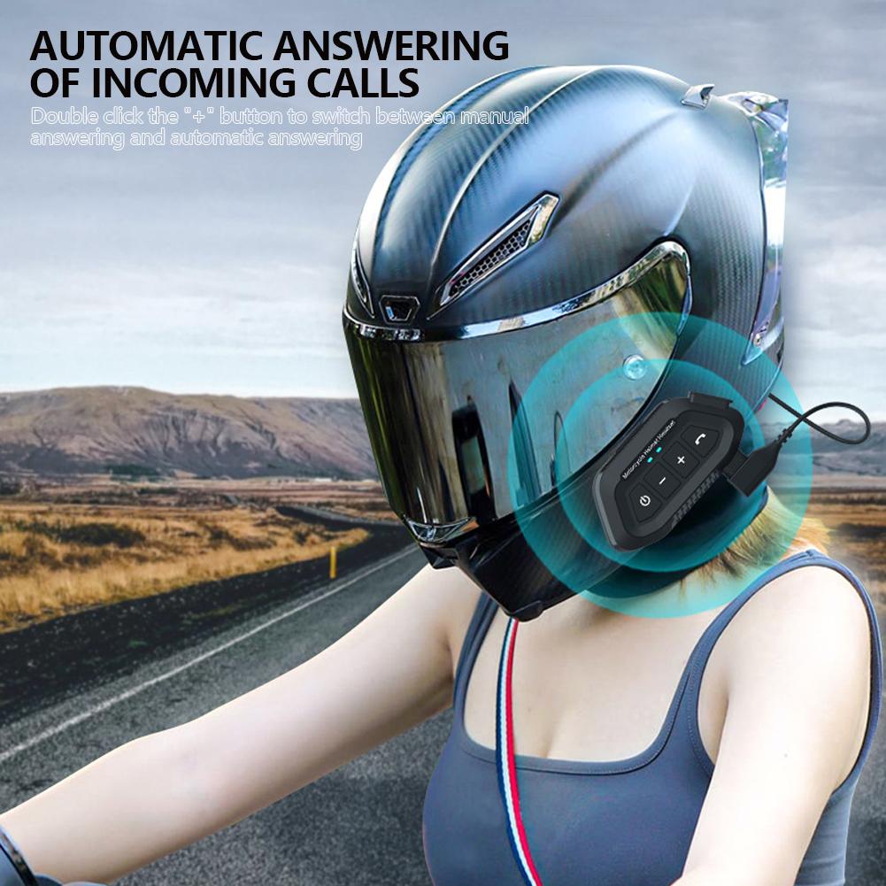Wireless Motorcycle Helmet Headset BT 5.0 Bluetooth Voice Assistant Moto Earphone Motorbike Headphones for Riding Communication