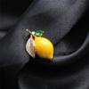Yellow Lemon Enamel Brooches for Women Wedding Party Orange Casual Brooch Pins Gifts