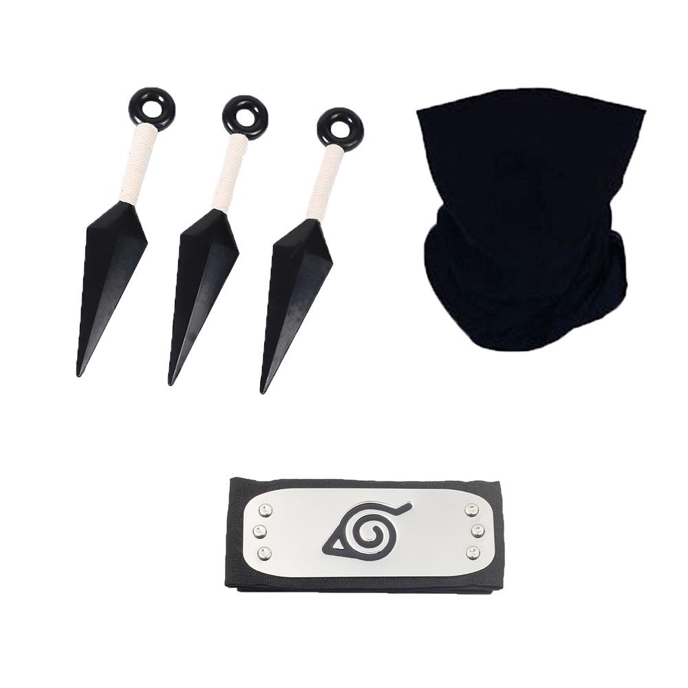 Available: Kakashi Mask, Naruto Kunai & Shuriken, Konoha Headband Set