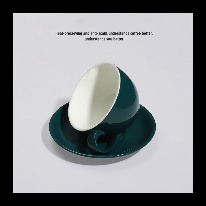 NHZHIW Pogrubiony Ceramiczny Kubek do Kawy Espresso z Spodkiem, 180ml