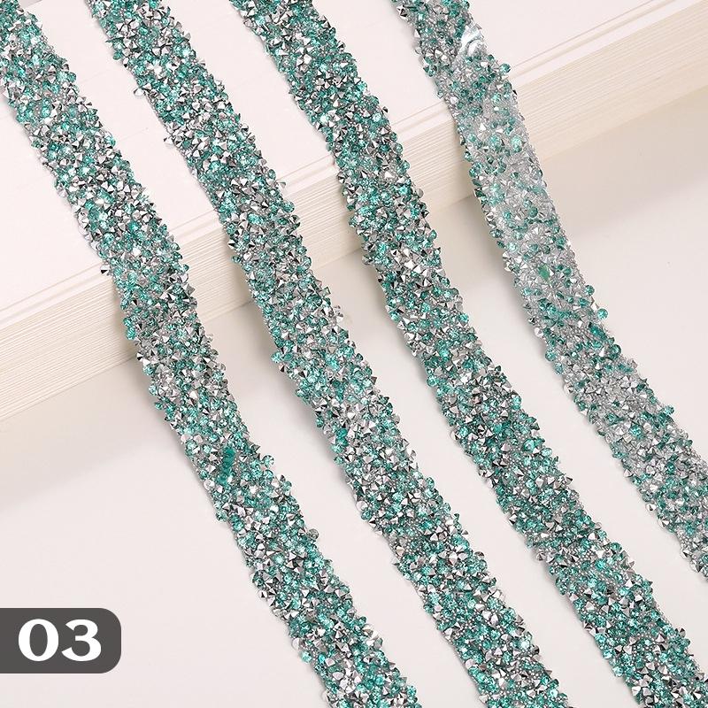 10m Rhinestone Trim Crystal Motif Hot Fix Rhinestone Tape Iron On Applique for DIY Dress Wedding Clothing Bag Shoes Accessories
