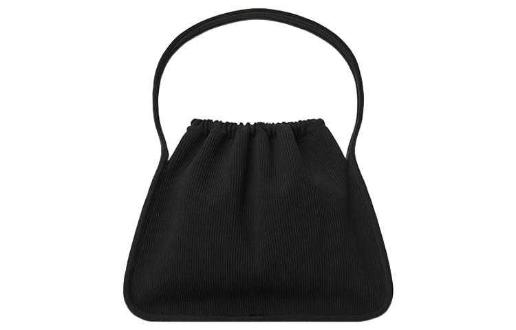 Alexander Wang Ryan brand logo printed drawstring closure knitted polyester handbag large female black