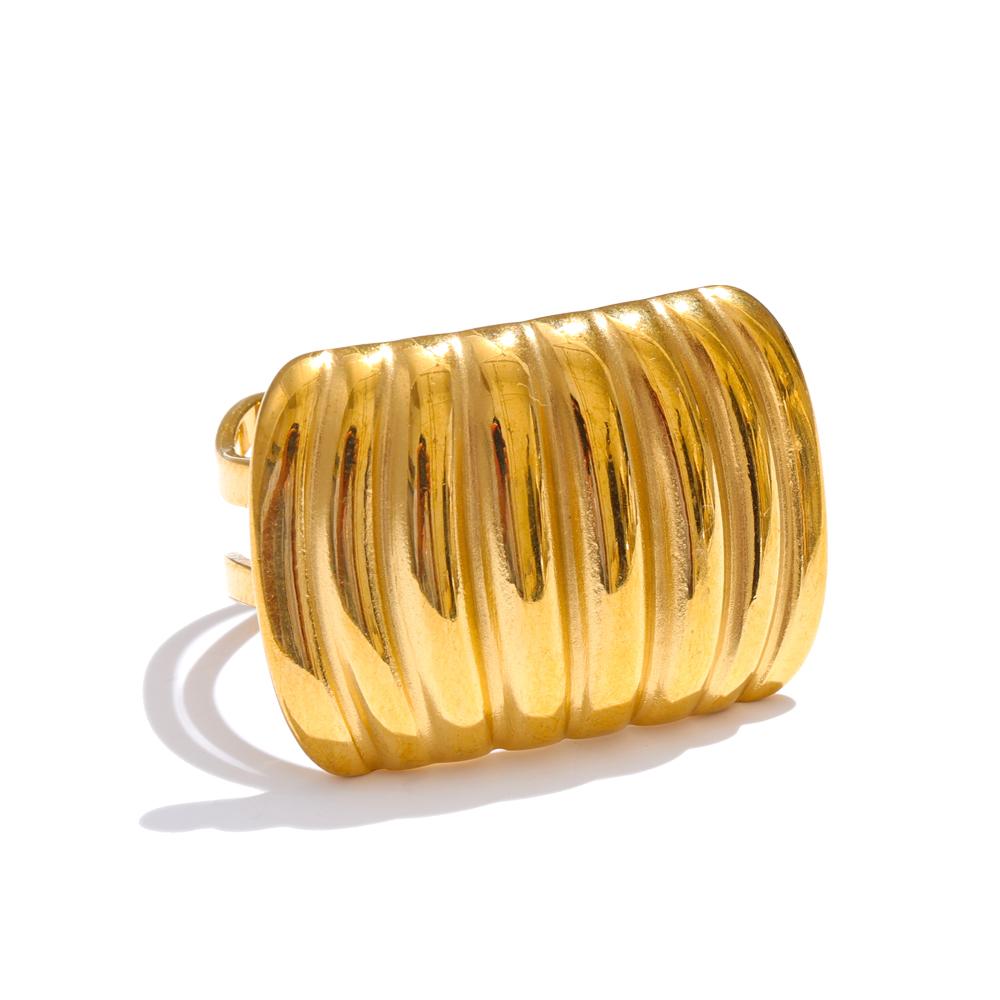 

Eetit Регулируемое многослойное прямоугольное открытое дешевое кольцо из нержавеющей стали, модные простые ювелирные аксессуары, не подверженные ржавчине золотой