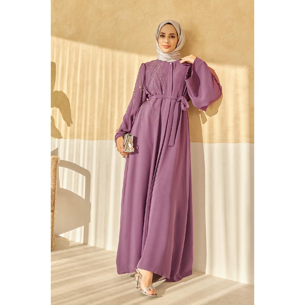 Viona Stone Abaya – Indigo