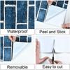 Plane 3D Effect Blue Brick Wallpaper Self-Adhesive Paper For Bedroom Home Decoration Peel And Stick Wall Sticks Easy To Paste