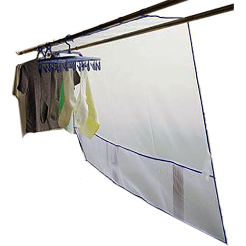 Convenient balcony cover, approximately 180x160cm, includes two anti-slip clips. Perfect for privacy, laundry, and rain protection. Simply attach it t
