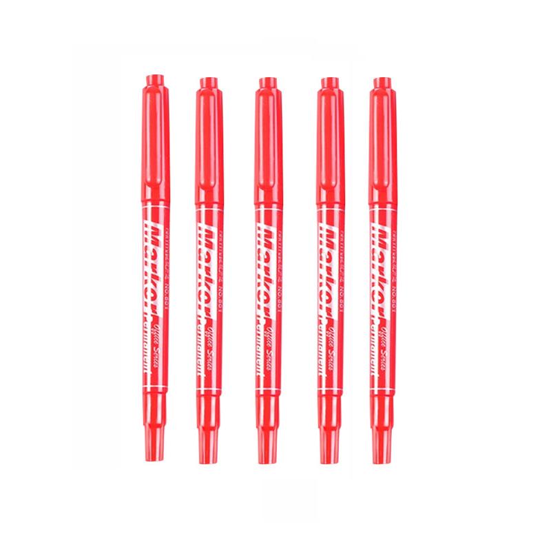 5pcs Oil Marker Pens Marker Pens Double Headed Oily Marker Pens Black Blue Red Art Markers School Supplies and Office Stationery