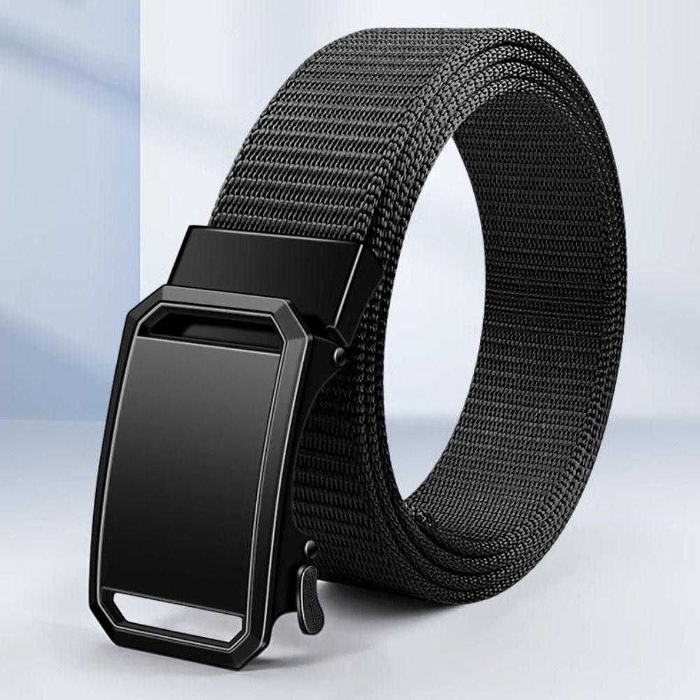 Luxury Brand Nylon Braided Belt Business Casual Canvas Strap Men Automatic Buckle Waistband