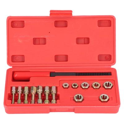 15-teiliges Set Metrisches Gewinde Reparaturwerkzeug-Set mit 7 Stück Schneideisen 7 Stück Gewindebohrer 1 Stück Feile für Auto