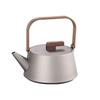 Pure Titanium Tea Kettle, 99.9% Titanium Metal Teapot with Wooden Handle, Camping Boiling Water Kettle, Healthy Tea Infuser, 1L