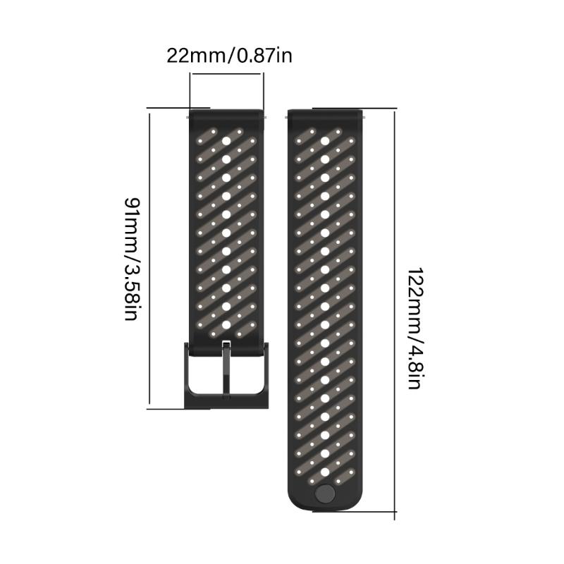 Strong Silicone Sport Straps 22mm Adjustable Replacement Band with Ventilation Holes Waterproof Sports Straps for Race2