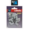 Accessoires Assortis - Inofix - Cablefix 2201 - Gris Métallisé - 3 Raccords Droits - 3 Raccords Plats 90°