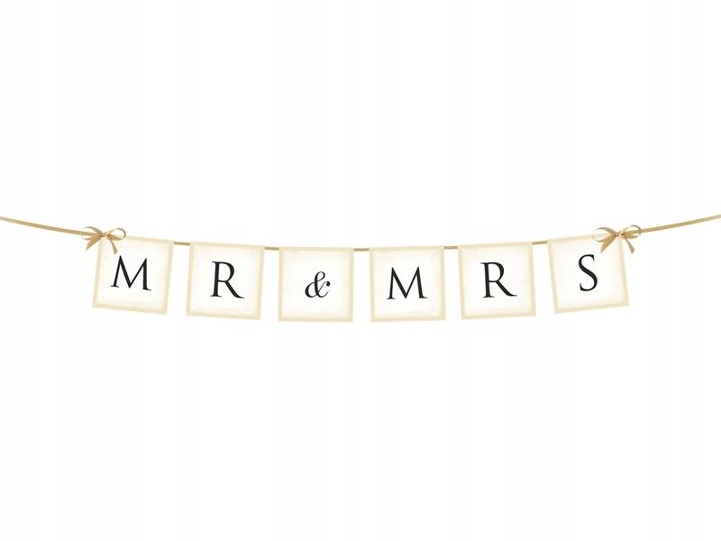 Baner Weselny Mr & Mrs Ok. 77Cm 1 Szt.