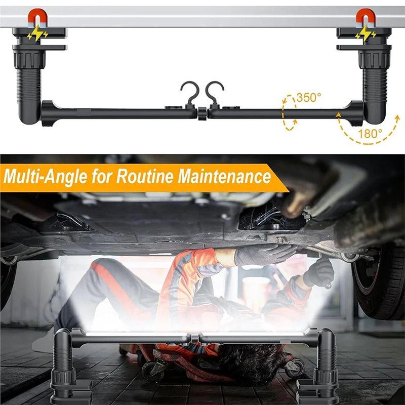 Rechargeable 1500LM LED 4400Mah Work Light For Mechanic Magnetic Light Bar With Hooks, Underhood Lighting