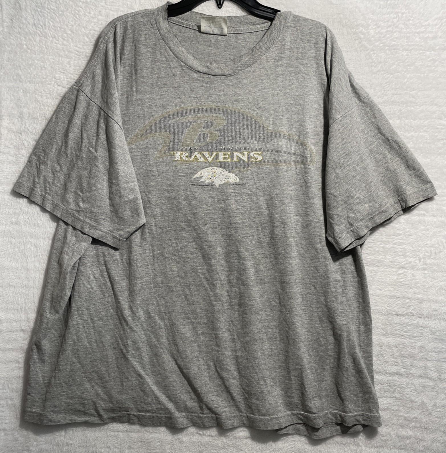 CSA Men T Shirt 2XL Gray Baltimore Ravens Football Cotton Short Sleeve Vintage S разноцветный