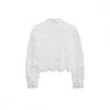 European & American Retro Crochet Knit Hollow Long Sleeve Women's Shirt