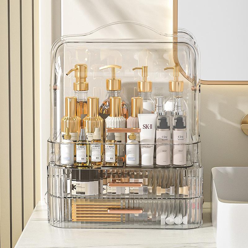 High-Capacity Transparent Cosmetic Organizer