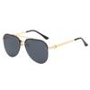 New Half Frame Double Beam Sunglasses for Men Women Luxury Driving Sun Glasses UV Protection