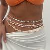 Ingemark Boho Einfache Seestern Muschel Samenperlen Taille Bauch Kette für Damen Sommer Strand Bikinis Festival Y2K Körperschmuck Geschenk