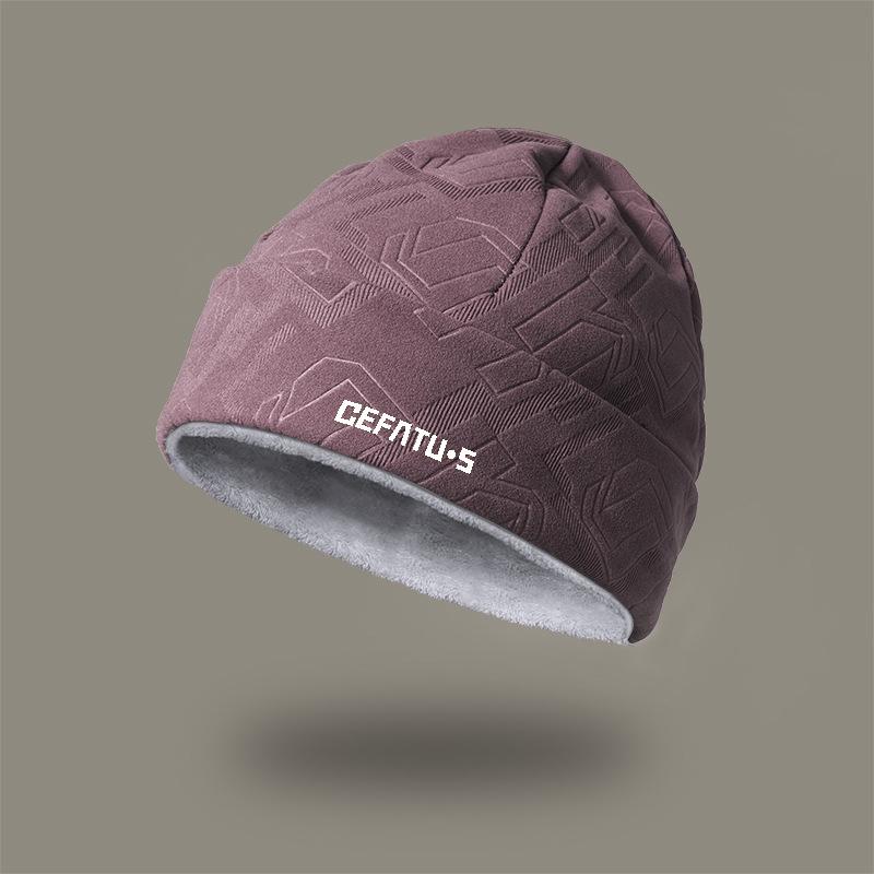 Windproof Velvet-Lined Winter Knitted Beanie with Ear Protection