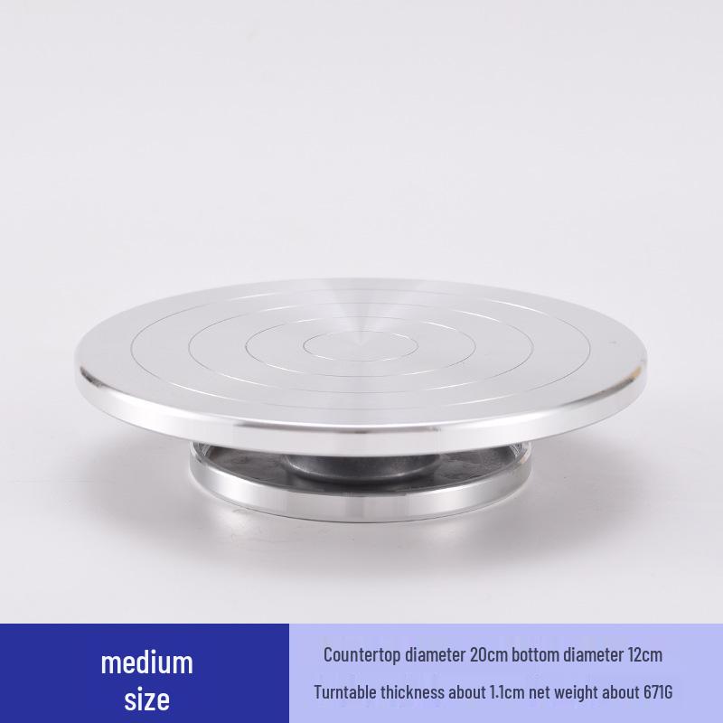 Набор гончарного скульптурного поворотного столика и подставки для украшения торта 20cm серебряный