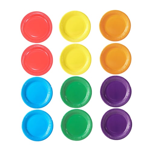 FUNOMOCYA 60-Count 7-Inch Colored Paper Plates, Party Dinner Plates for Birthdays, Baby Showers, and Weddings