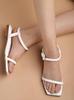 Shoetopia Women's Ankle Strap Sandals  Minimalist Flat Sandals with Buckle Closure  Casual & Party Footwear