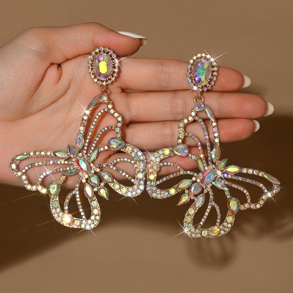 Women Rhinestone Butterfly Earrings Jewelry for Dates Parties Festivals